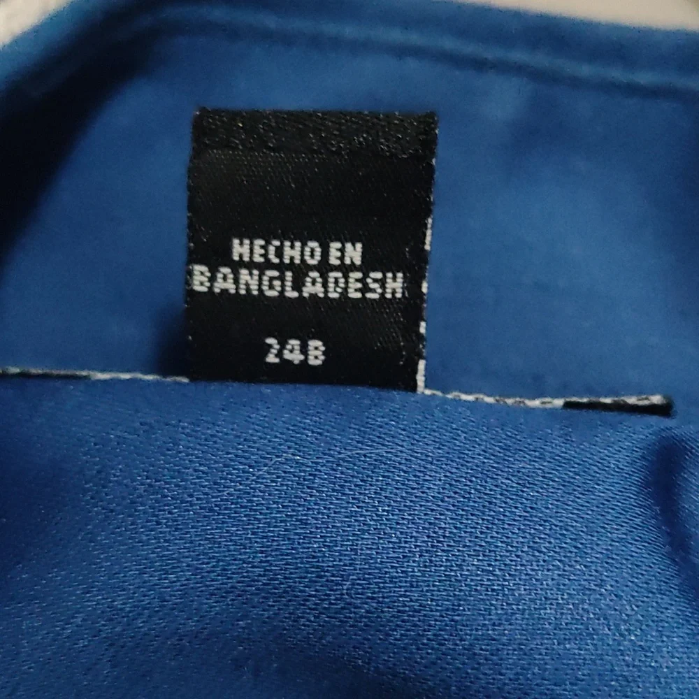 Mens George Blue Silky/Satin like Shirt - Picture 4 of 5